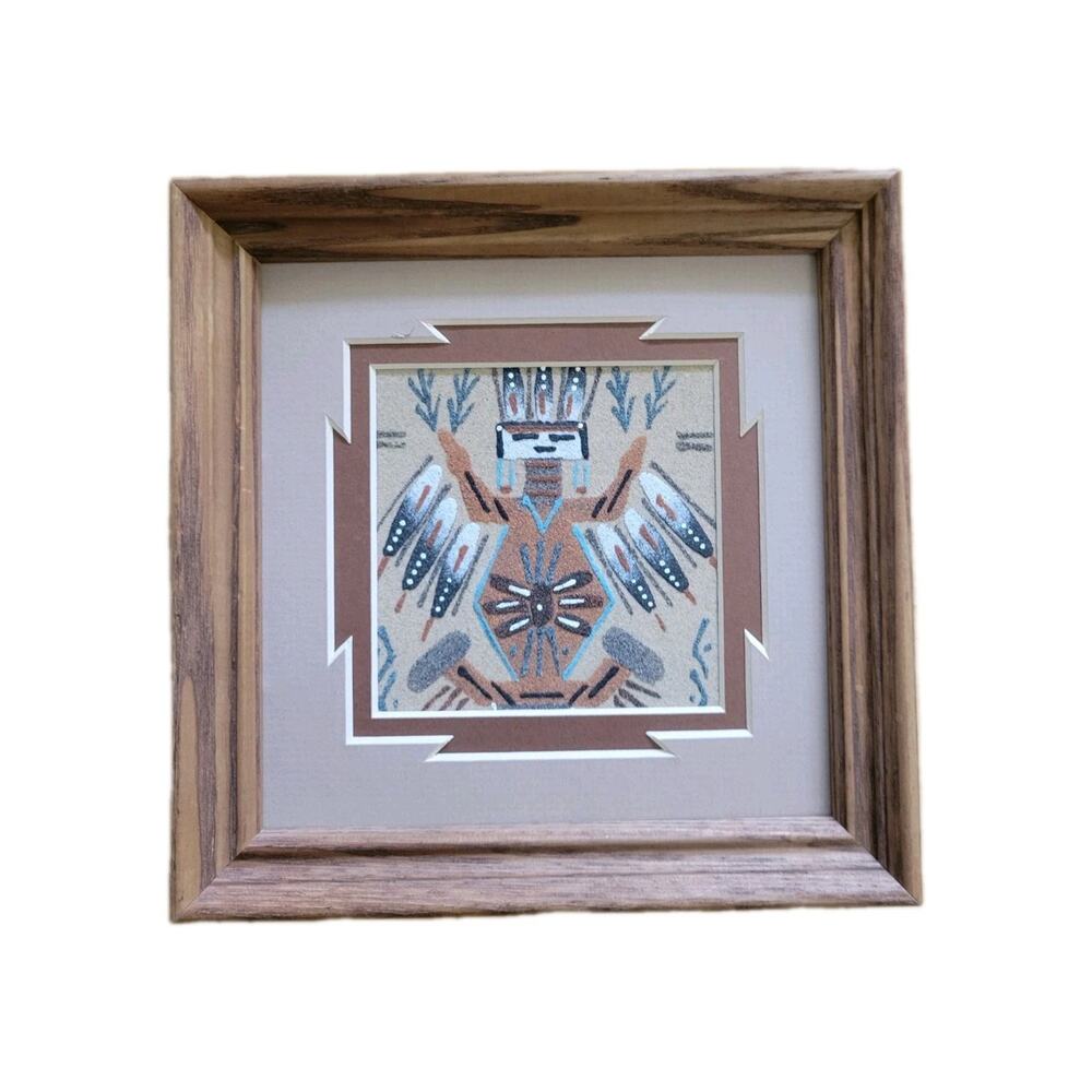 Navajo Sand Painting by Alfred Yazzie 7x7